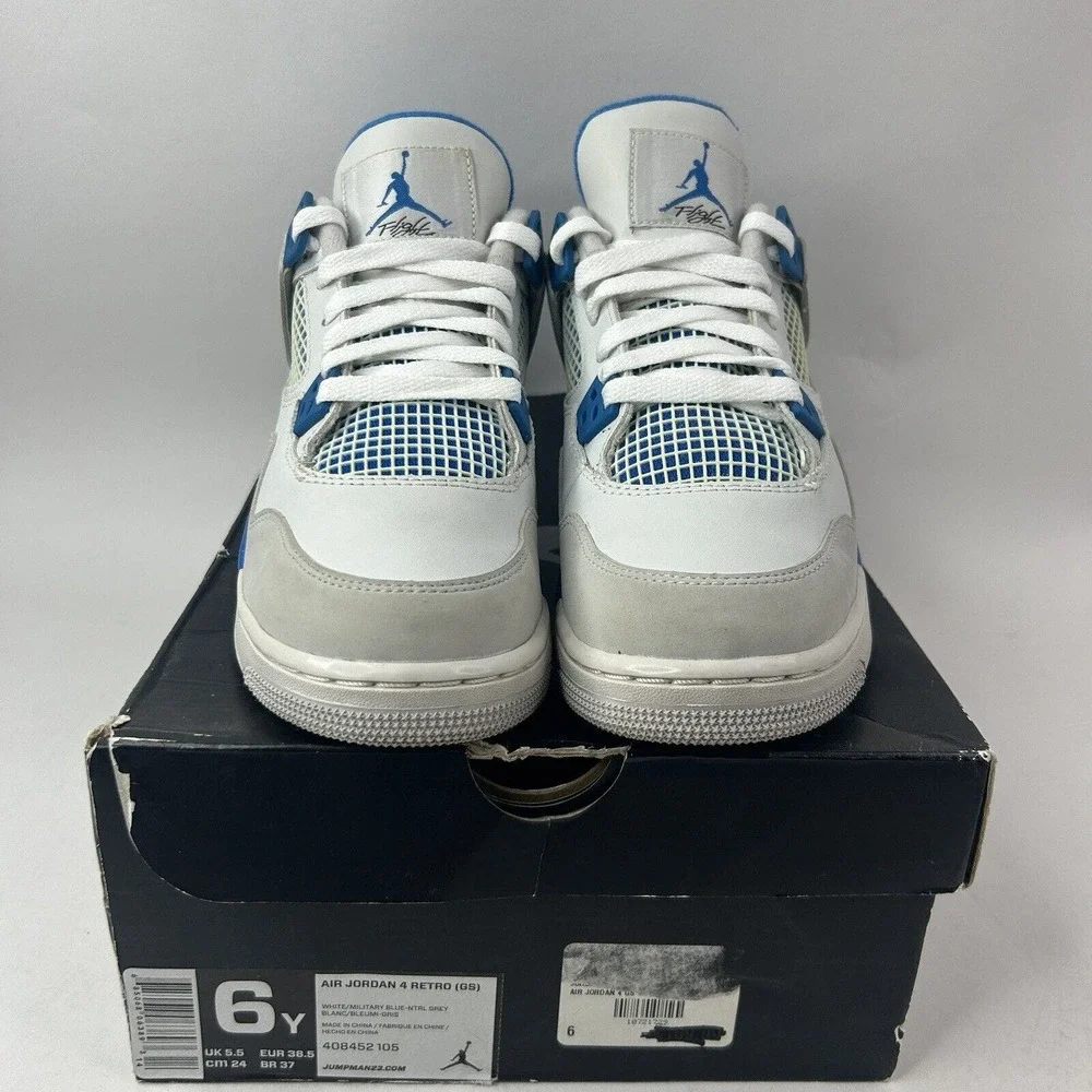 Nike Shoes Air Jordan 4 Retro GS “Military Blue” 2024 - Picture 2 of 10